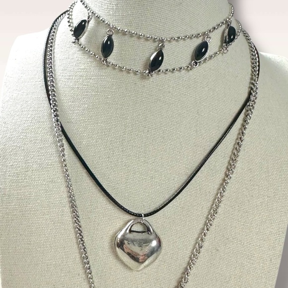 Free People For What It's Worth Layered Necklace Silver NWT Bohemian Fringe Boho - Picture 8 of 16